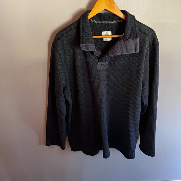 Field & Stream Pullover Sweater Navy Blue Ribbed Size XXL Button Neck Outdoor - Picture 3 of 10
